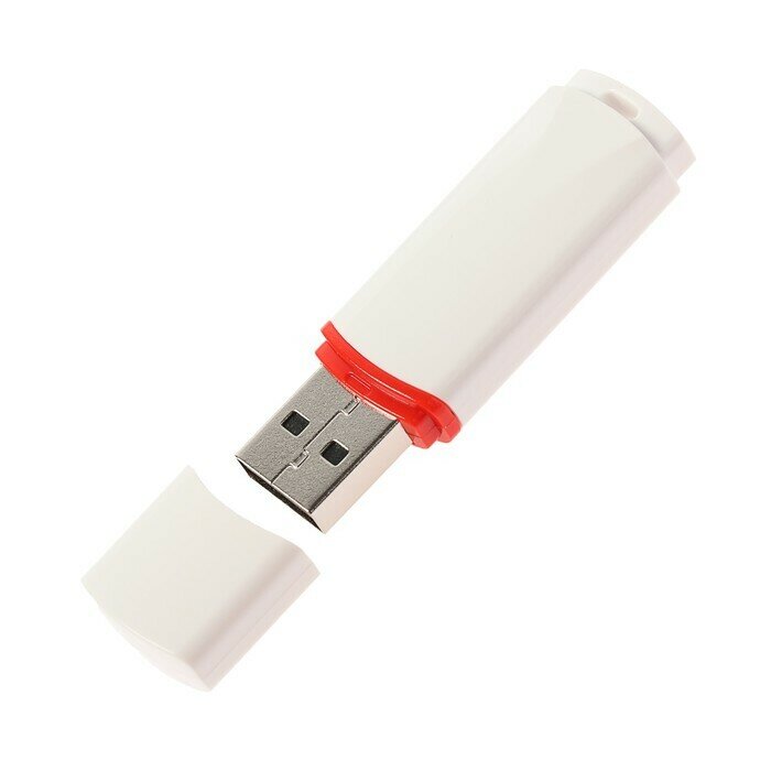 Флеш-карта SmartBuy Crown White, 64 Гб, USB 2.0, чтение до 25 Мб/с, белая