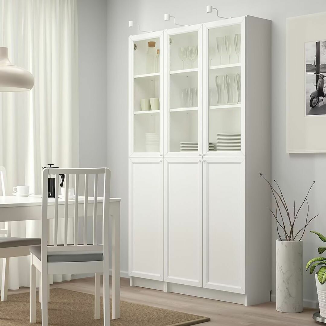 Стеллаж Билли 12 Белый икеа (IKEA), 120х30х202 см