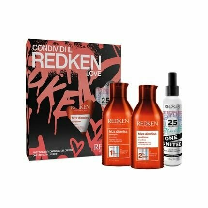 Redken набор Frizz Dismiss - Shampoo 300 ml + Conditioner 300 ml + Spray 150 ml