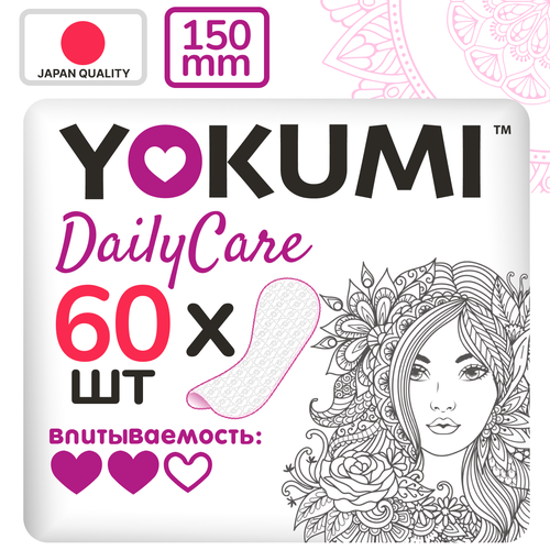 фото Ежедневные женские прокладки гигиенические yokumi classic, 60 шт