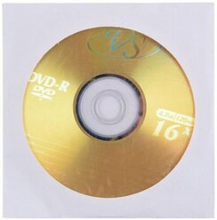 Диск VS для записи DVD-R, 4,7 Гб, 16х, в бумажном конверте, 1 шт