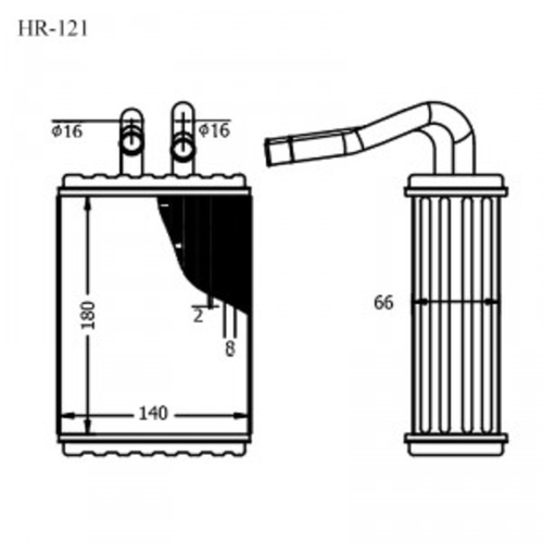 AD RADIATORS HR121 HR-121_Радиатор отопителя салона