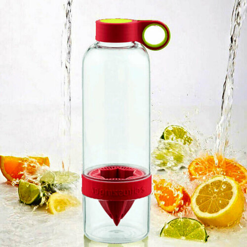 Лимонадная бутылка для приготовления свежевыжатых соков Бутылка-соковыжималка Citrus Zinger цвет красный 990₽