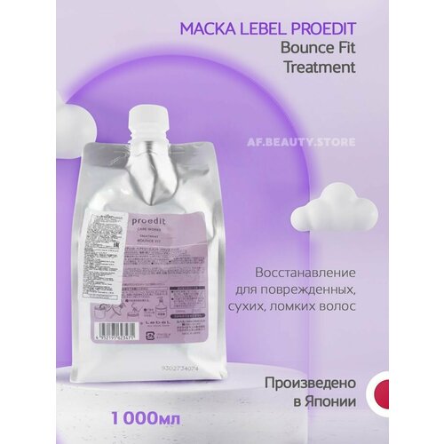 Lebel Proedit Bounce Fit Маска восстанавливающая для сильно поврежденных волос 1000мл lebel cosmetics маска восстанавливающая для поврежденных волос proedit hair treatment bounce fit 250 мл туба