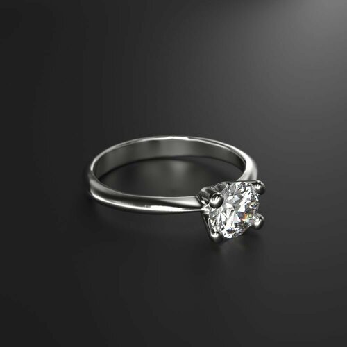 фото Кольцо помолвочное constantine filatov помолвочное кольцо с бриллиантом, белое золото, 585 проба, родирование, бриллиант, размер 17.25, белый