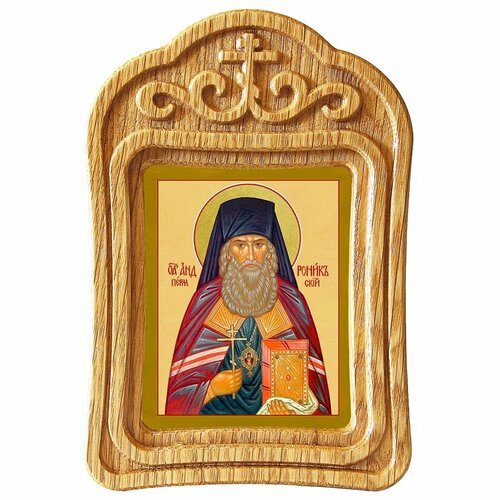 Священномученик Андроник (Никольский), архиепископ Пермский, икона в резной деревянной рамке
