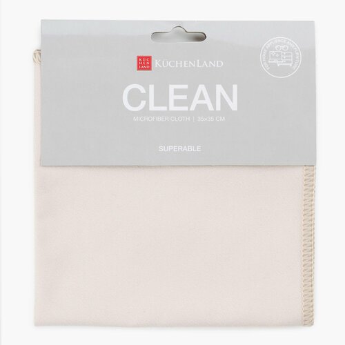 Тряпка для мебели и техники 35x35 см микрофибра Замша бежево-розовая Clean 149₽