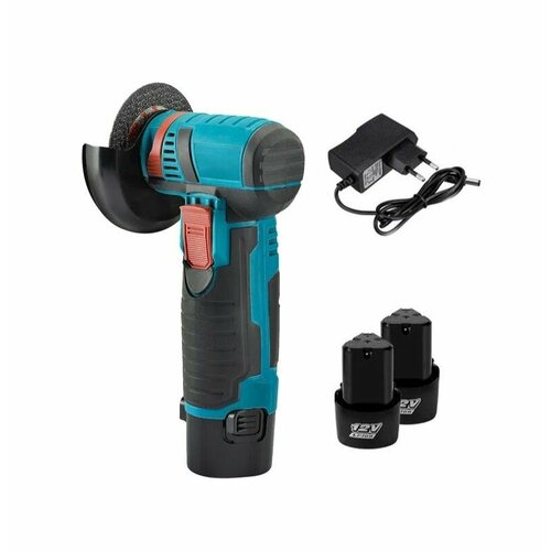 Мини угловая шлифовальная машина с 2-мя АКБ 19500 обмин 12V 15 AH 75 мм УШМ болгарка аккумуляторная беспроводная 4560₽