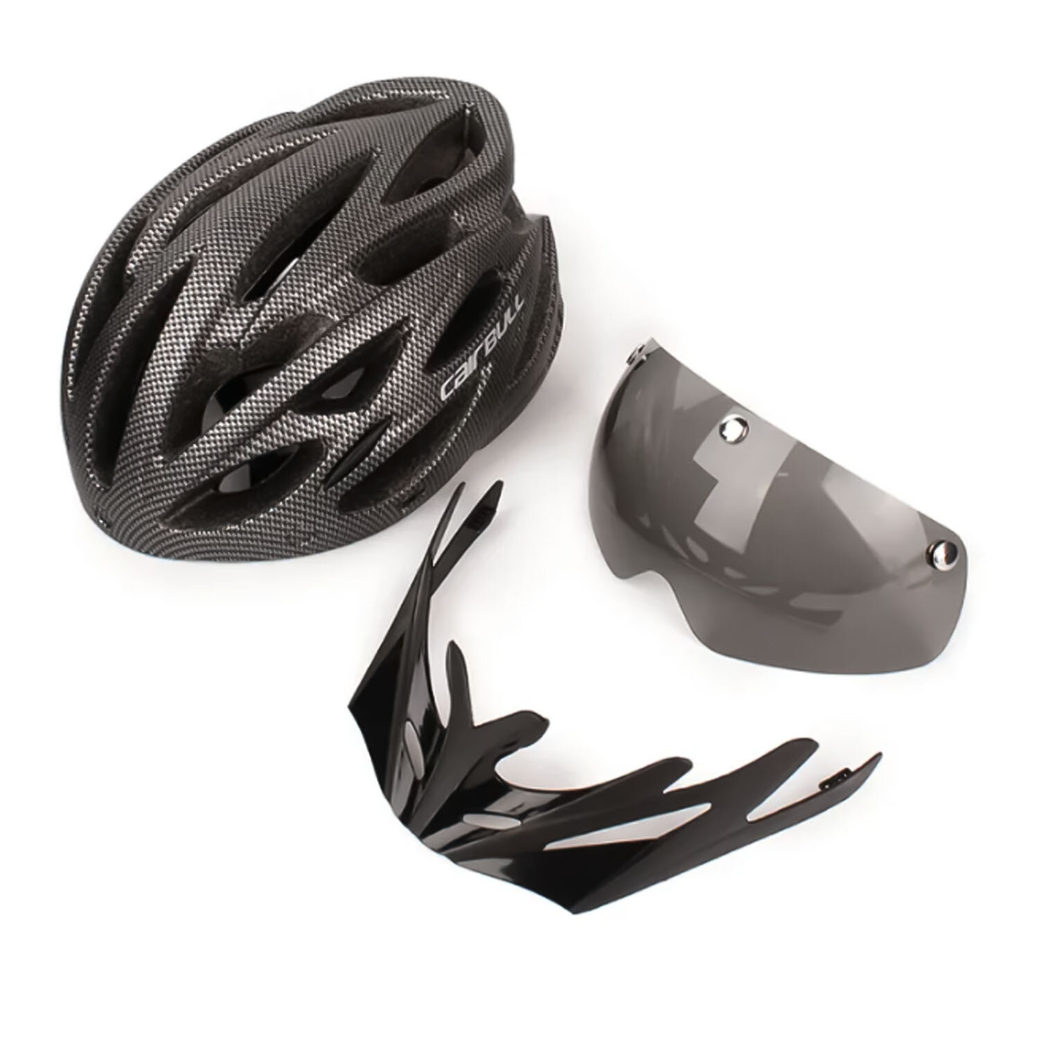 Велошлем Innopax Cairbull, со съемным визором, черный, 54-61 размер — фото 1