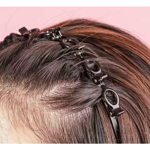 Пластиковый женский ободок с крабиками черный 576₽