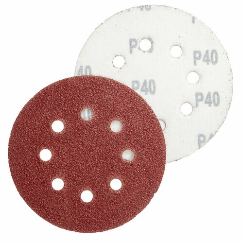 Шлифовальные круги 125 мм для липучки перфорированные Р40 комплект 10 шт 254₽