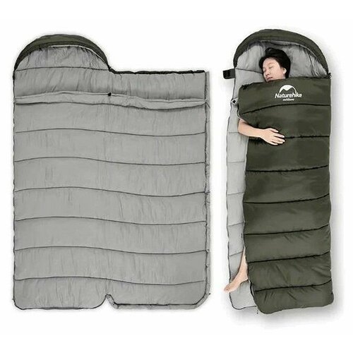 Спальный мешок Naturehike U Series envelope army green U250S правый 627000₽