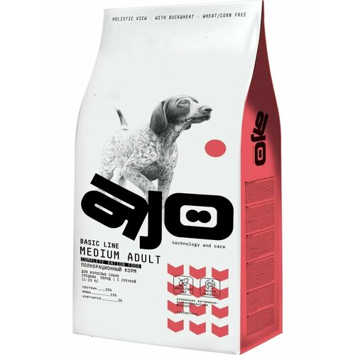 AJO Dog Корм для собак Medium средних пород Говядина курица с гречкой