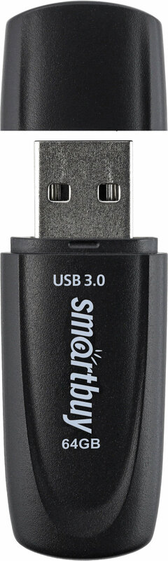 USB 3.0/3.1 накопитель Smartbuy 064GB Scout Black (SB064GB3SCK), цена за 1 шт