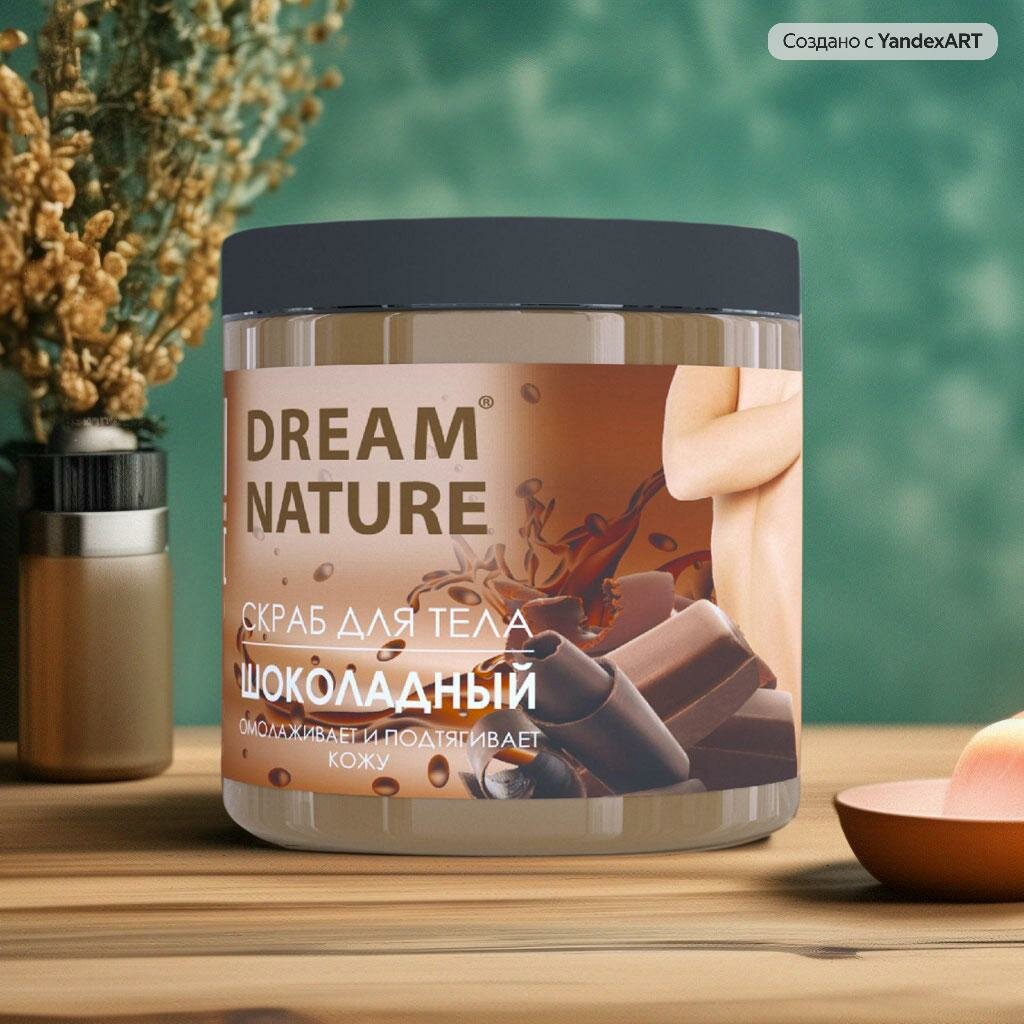 Скраб-пилинг для тела антицеллюлитный Dream Nature "Шоколадный", 720 г