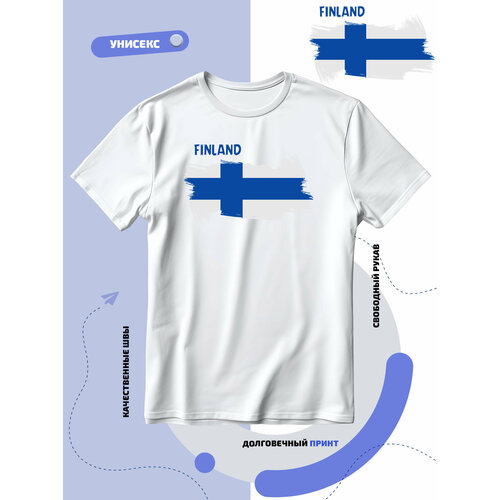 Футболка SMAIL-P флаг Финляндии, размер 4XL, белый