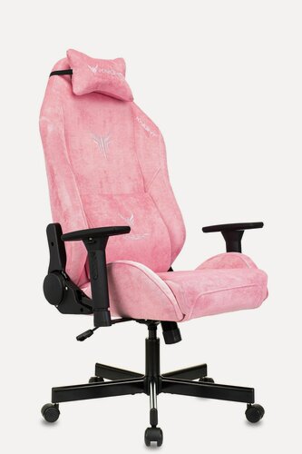 Изображение товара Кресло игровое KNIGHT N1 PINK розовый, микровельвет, с подголовником, крестовина металл