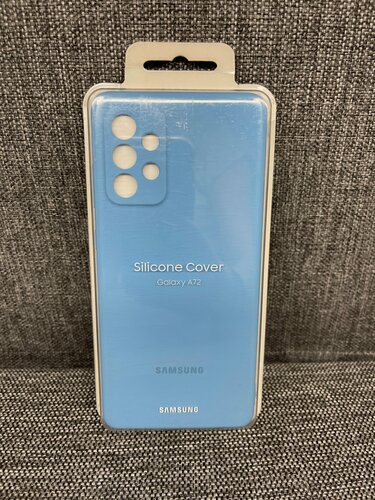 Изображение товара Чехол-накладка Silicone Cover для смартфонов SAMSUNG Galaxy A72, EF-PA725TLEGRU, голубой