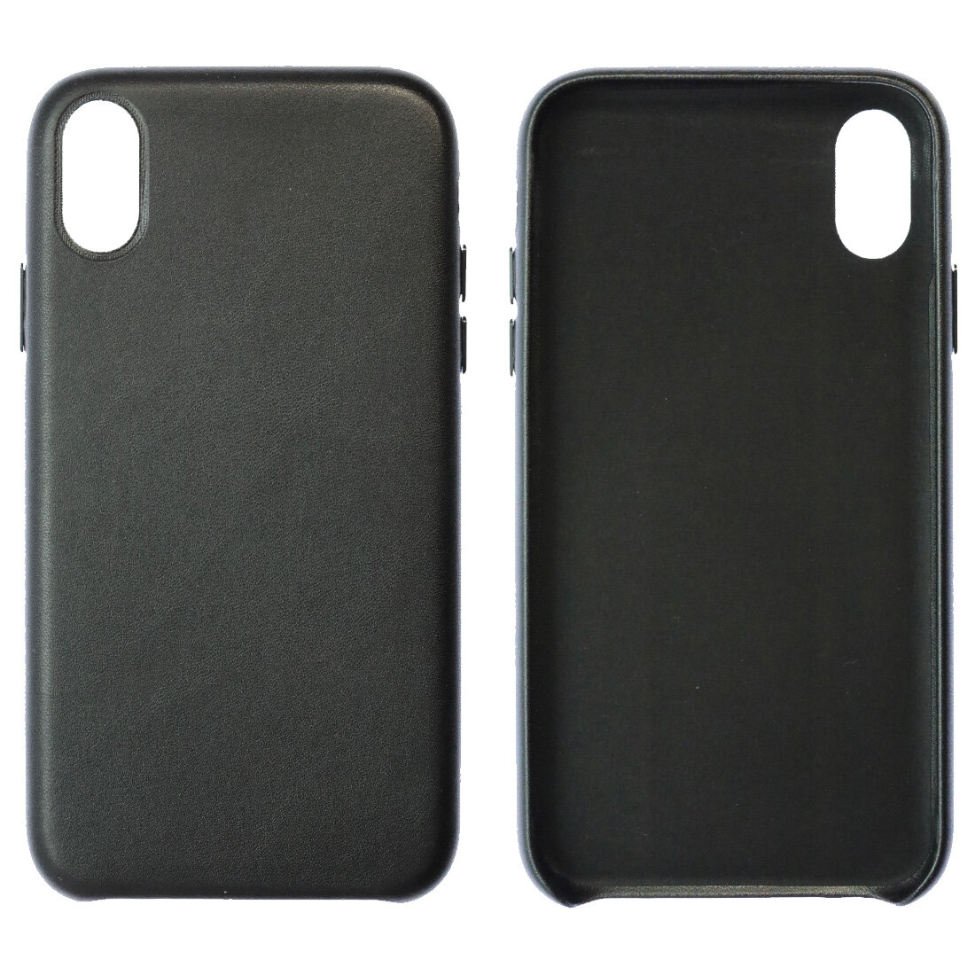 Чехол для iPhone XR, Leather Case без Logo, Искусственная кожа, Черный