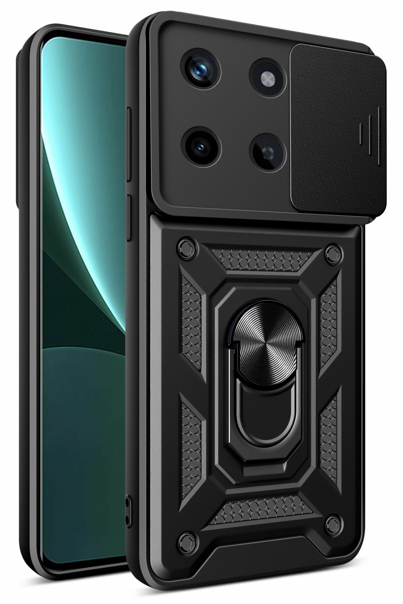 Чехол противоударный armors для Realme 11 4G / Реалми 11 4G с защитой камеры (Черный)