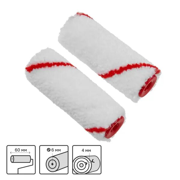 Мини-валик для лака Dexter 60 мм 2 шт.