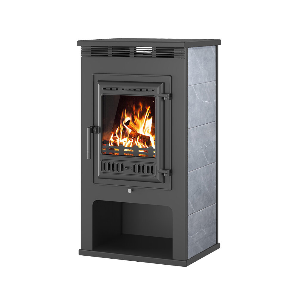 фото Печь-Камин ASTON 11кВт (180 м3) Ø150мм (Чугунная дверь)