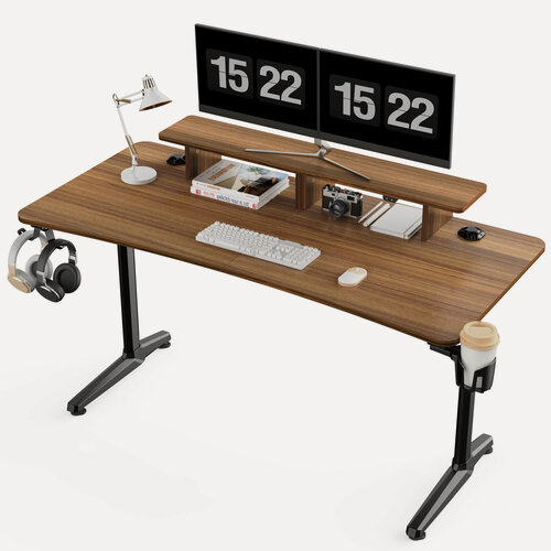 Изображение товара Стол для компьютера (для геймеров) EUREKA GIP 60, Walnut, максимальная нагрузка 81,6 кг