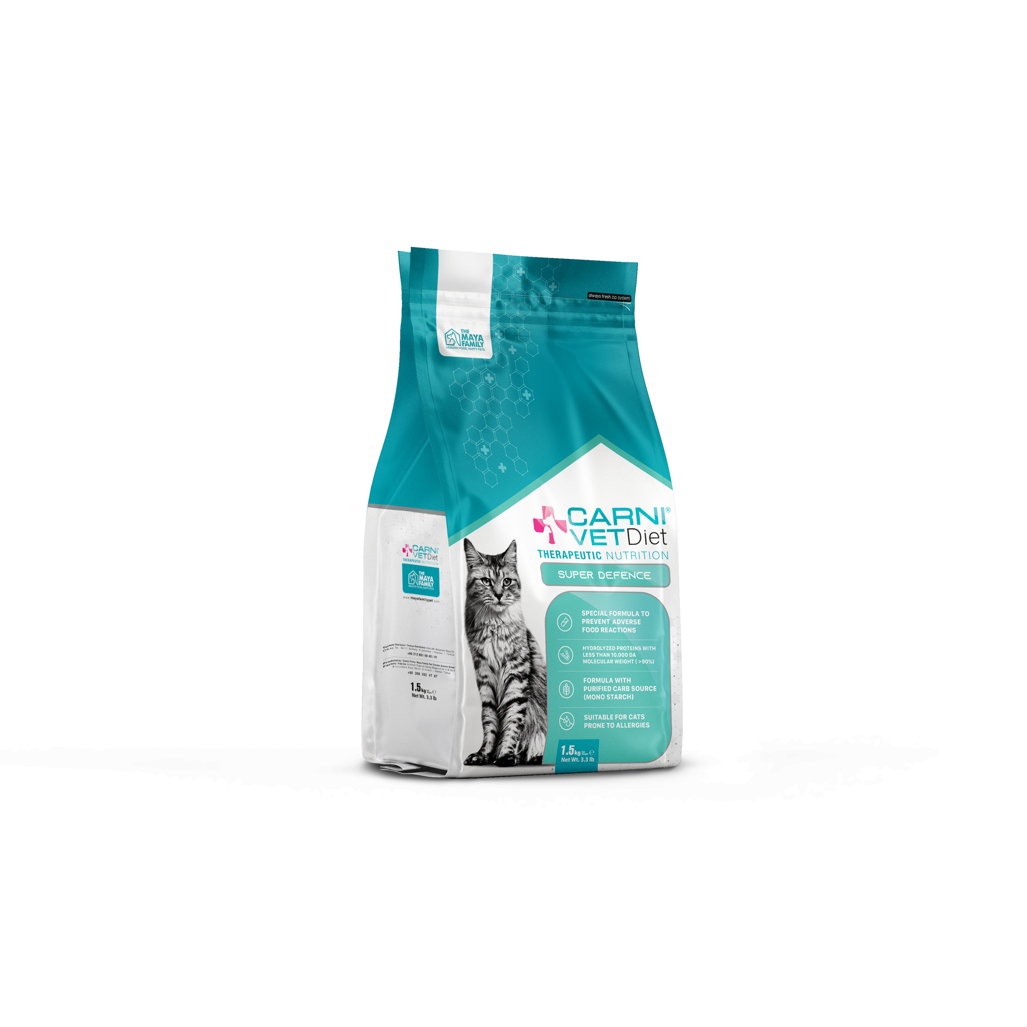 CARNI VD Cat Super Defense корм для кошек при пищевой непереносимости и аллергии 1,5кг