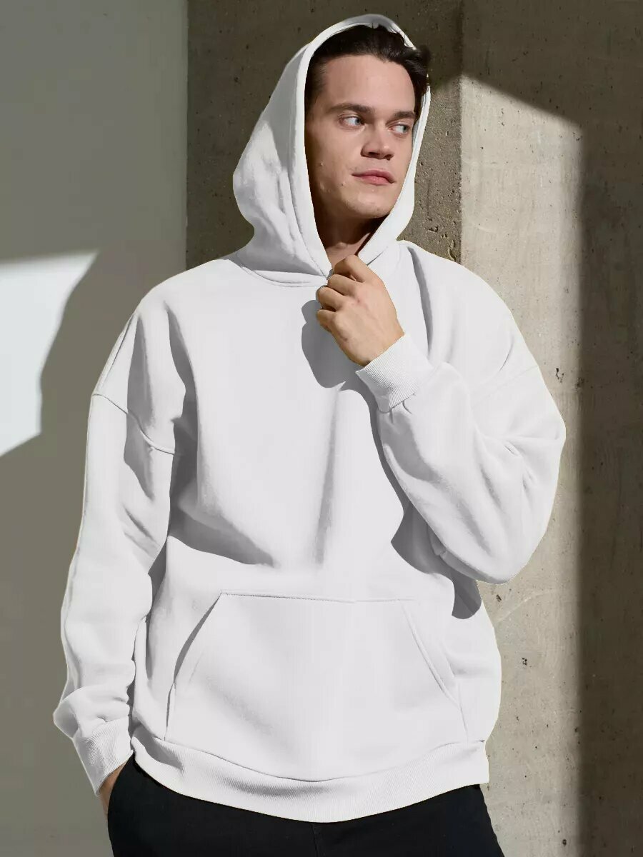 Худи Uzcotton, размер 46-48\M, , белый — фото 1