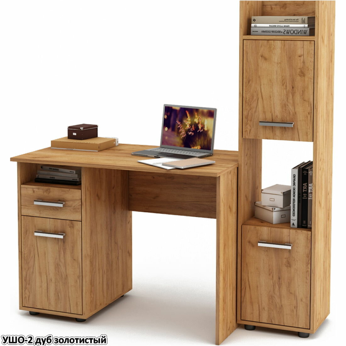 Уголок школьника Остин-2 Дуб-золотистый ЛДСП МФ Владимир VMF 135х1453х60 см.