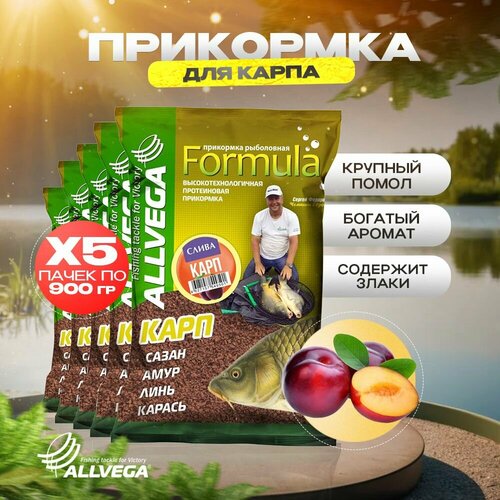 ALLVEGA Formula Carp GBF09, 4500 г, 5 шт., слива