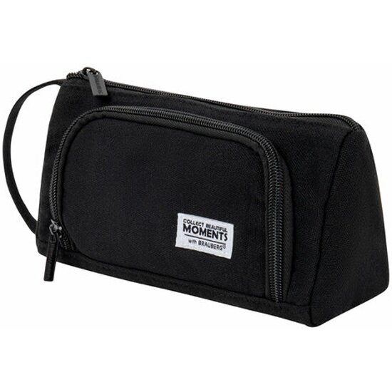 Пенал-косметичка Brauberg с ручкой 1 откидная планка полиэстер 22x10х8 см Black 272339