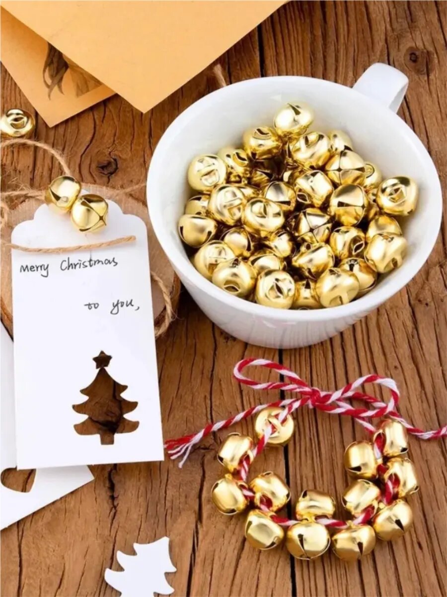 Бубенчики металлические, для рукоделия, диаметр 20мм, набор 10шт — фото 1