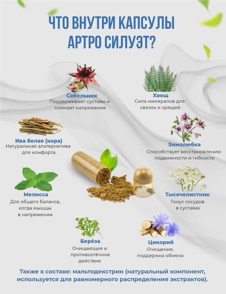 Витаминный комплекс для суставов и связок "Артросилуэт", 60 капсул — фото 1
