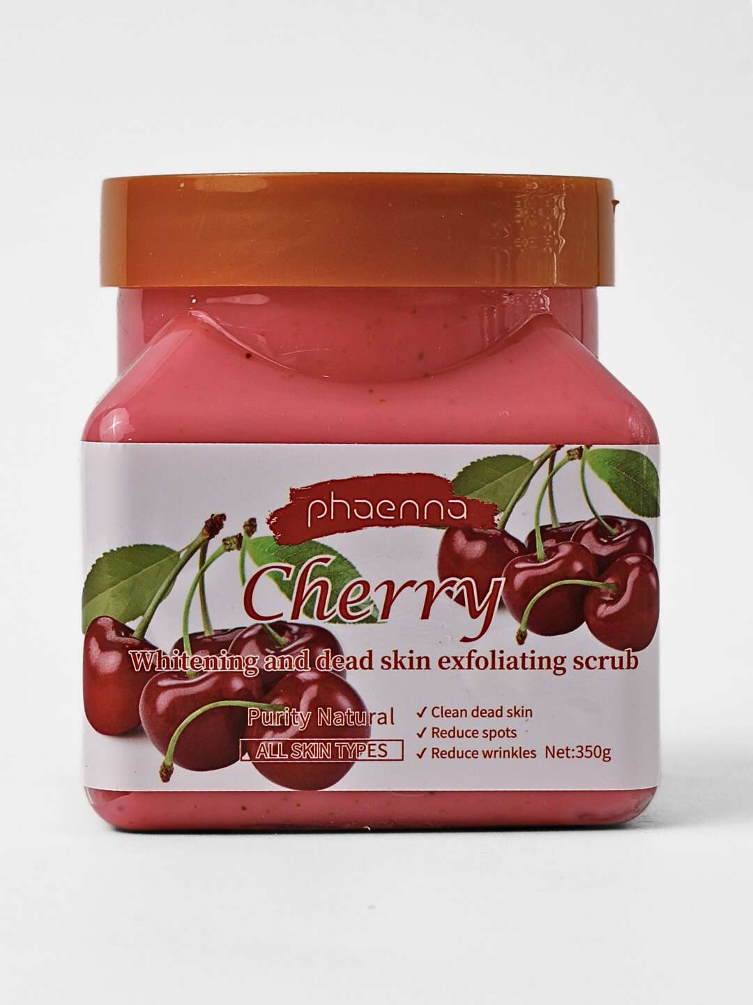 Скраб для лица и тела с ягодами — гелевый уход с вишней, клубникой и малиной, 350 мл