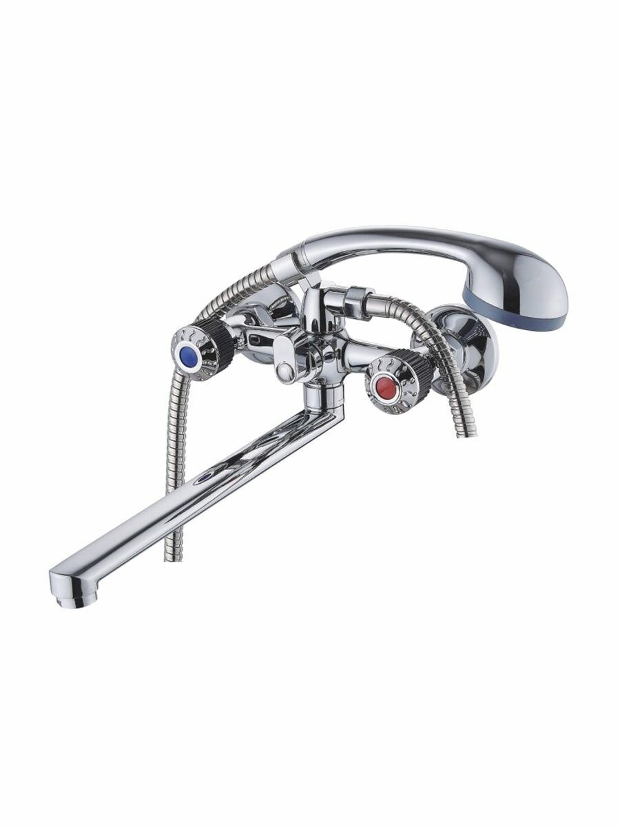 Смеситель Эверест, цинковый сплав, аэратор, лейка, поворотный, глянцевый — фото 1