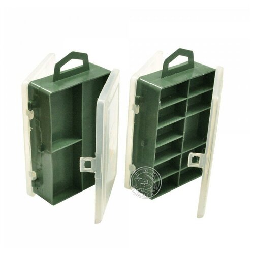 Три Кита Коробочка Три Кита ТК-12 двойная прозрачная 11+3 отделений (115х85х35 мм)