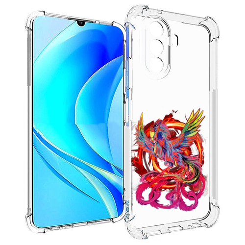 Чехол MyPads красочный феникс для Huawei Nova Y70 / Nova Y70 Plus (MGA-LX9N) / Huawei Enjoy 50 задняя-панель-накладка-бампер чехол mypads подробный красочный человеческий череп с противогазом для huawei nova y70 nova y70 plus mga lx9n huawei enjoy 50 задняя панель накладка бампер