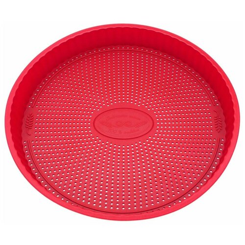 Форма для выпечки торта круглая, силиконовая, перфорированная, 26,5 см