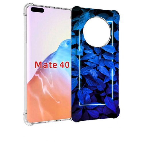 Чехол MyPads голубые цветочки неон для Huawei Mate 40 / Mate 40E задняя-панель-накладка-бампер
