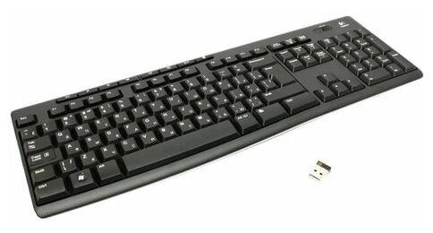 Клавиатура беспроводная LOGITECH K270, 104 клавиши + 8 дополнительных клавиш, мультимедийная, черная, 920-003757