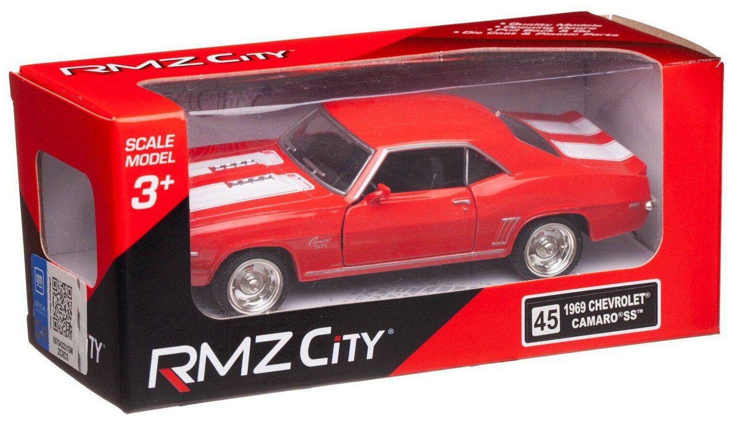 Машина металлическая RMZ City 1:32 Chevrolet Camaro 1969, красный цвет, двери открываются - фотография № 5