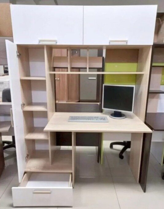 Компьютерный стол Квартет-11 дуб сонома-белый