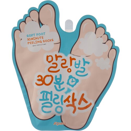 A'PIEU Пилинг-носочки Soft Foot 30 Minute Peeling Socks, 40 мл носочки для педикюра a pieu soft foot 30 minute peeling socks объем