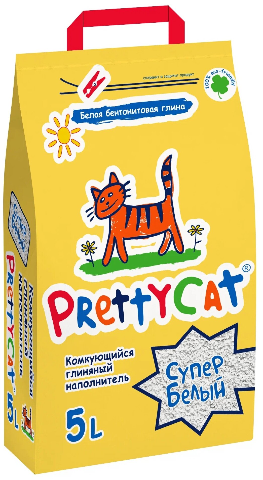 PrettyCat наполнитель комкующийся для кошачьих туалетов "Супер белый" 4,2 кг (5 л) - фотография № 1