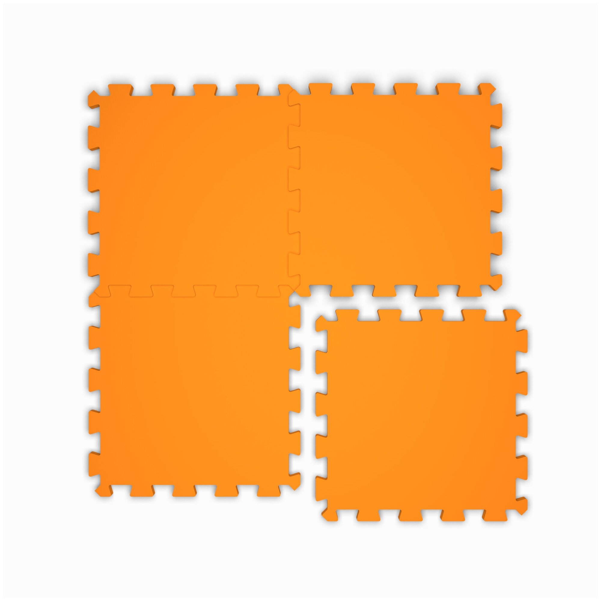 Коврик-пазл мягкий напольный складной Оранжевый 4 элемента 58х58 см