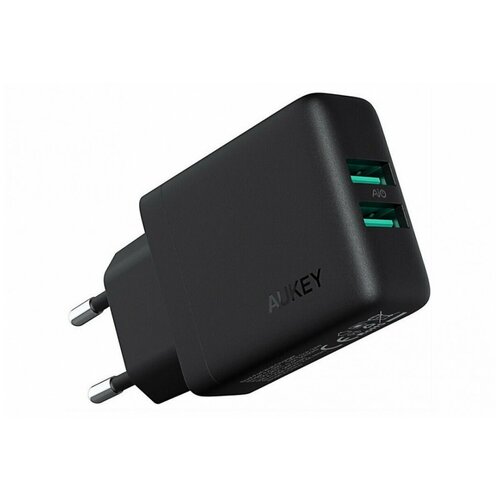 Сетевое зарядное устройство Aukey Dual-Port USB Wall Charger with GaN Power Tech, цвет Черный (PA-U50) сетевое зарядное aukey pa d2 dual port pd 36 вт