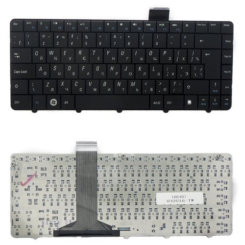Клавиатура для ноутбука Dell Inspiron Mini 11, 11z, 1110 Series. Г-образный Enter. Черная, без рамки. PN: MP-09F23SU-698, 058TD8. клавиатура для dell mini 1110 p n mp 09f23su 698