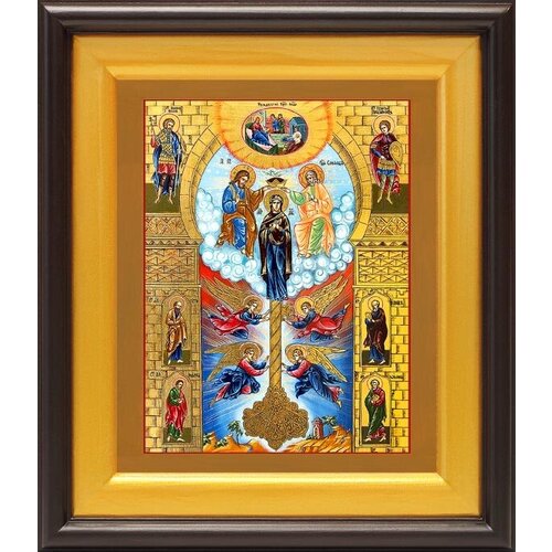 Икона Божией Матери Ключ Разумения, в широком киоте 21,5*25 см донская икона божией матери в широком киоте 21 5 25 см