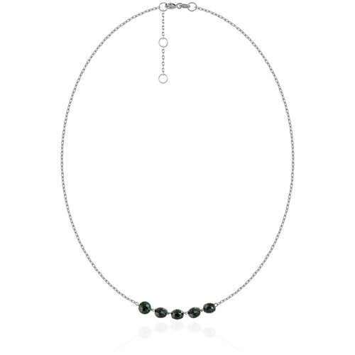 Серебряный чокер с зеленым авантюрином